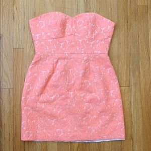 Brand New Alex & Alex Coral Strapless Mini Dress